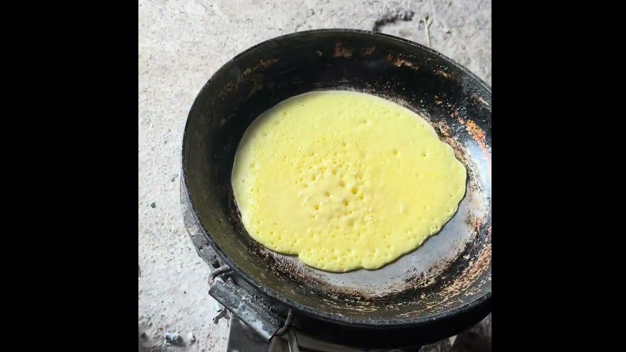 Preparing simple breakfast in the village 