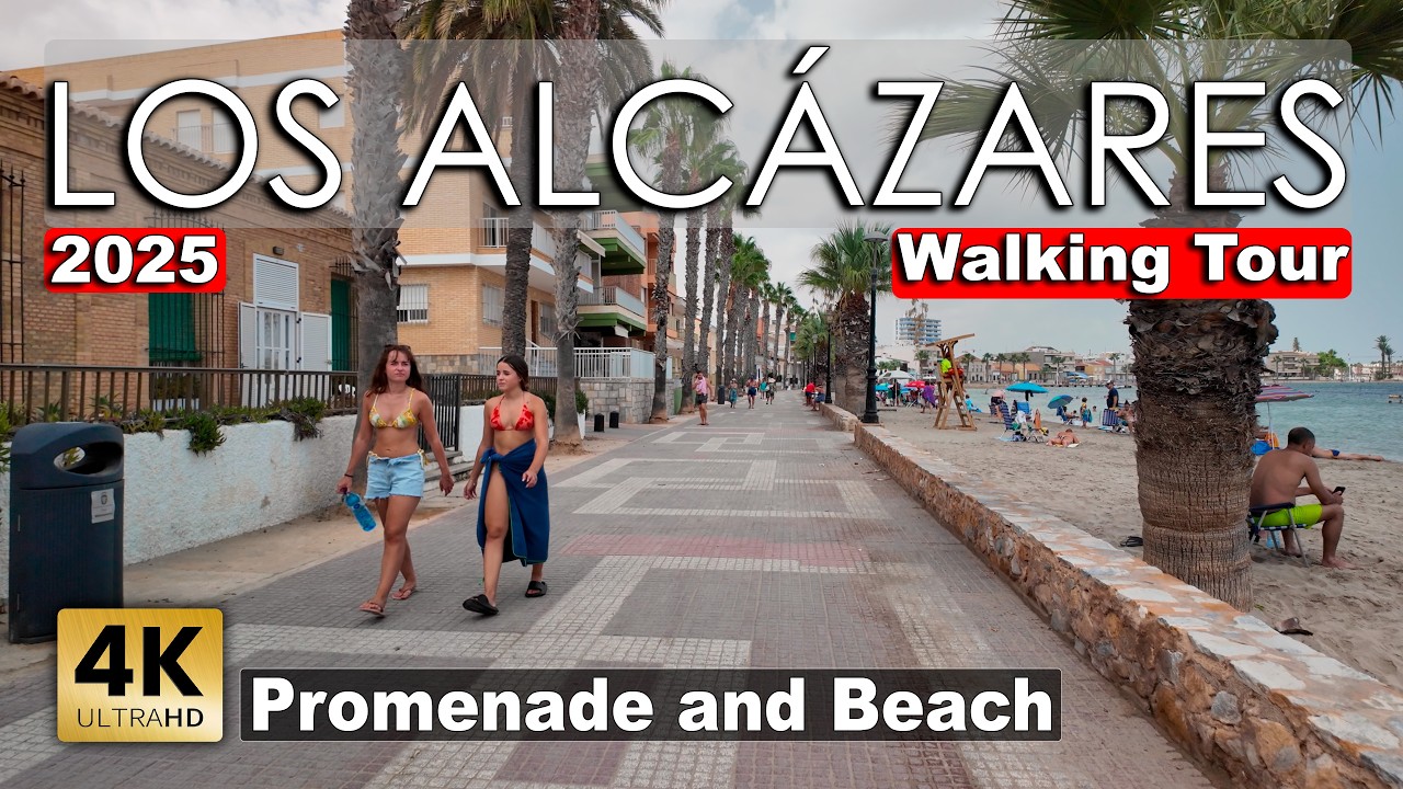 Los Alcázares - Promenade and Beach, August 27 - Spain | Costa Cálida - Walking tour [4k 60fps]