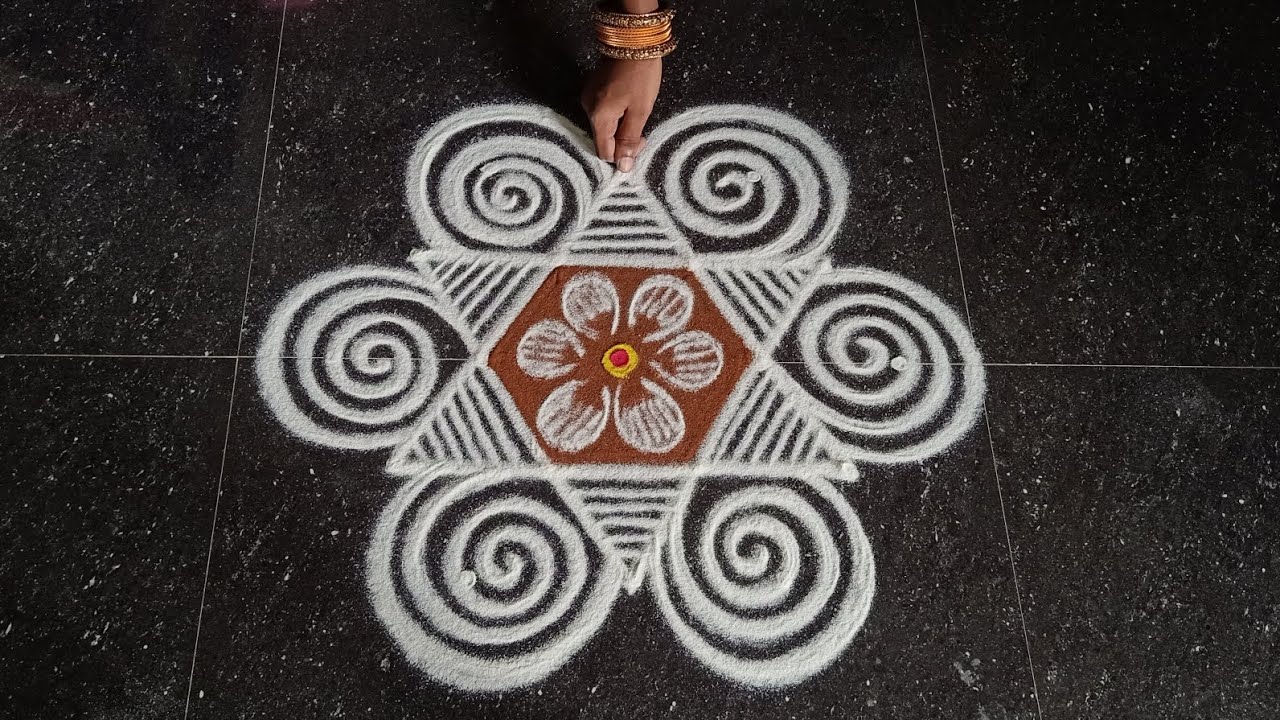 Vaigasi madham simple padi kolam | 5*3 easy pandaga muggulu | easy rangoli | rangoli kolangal