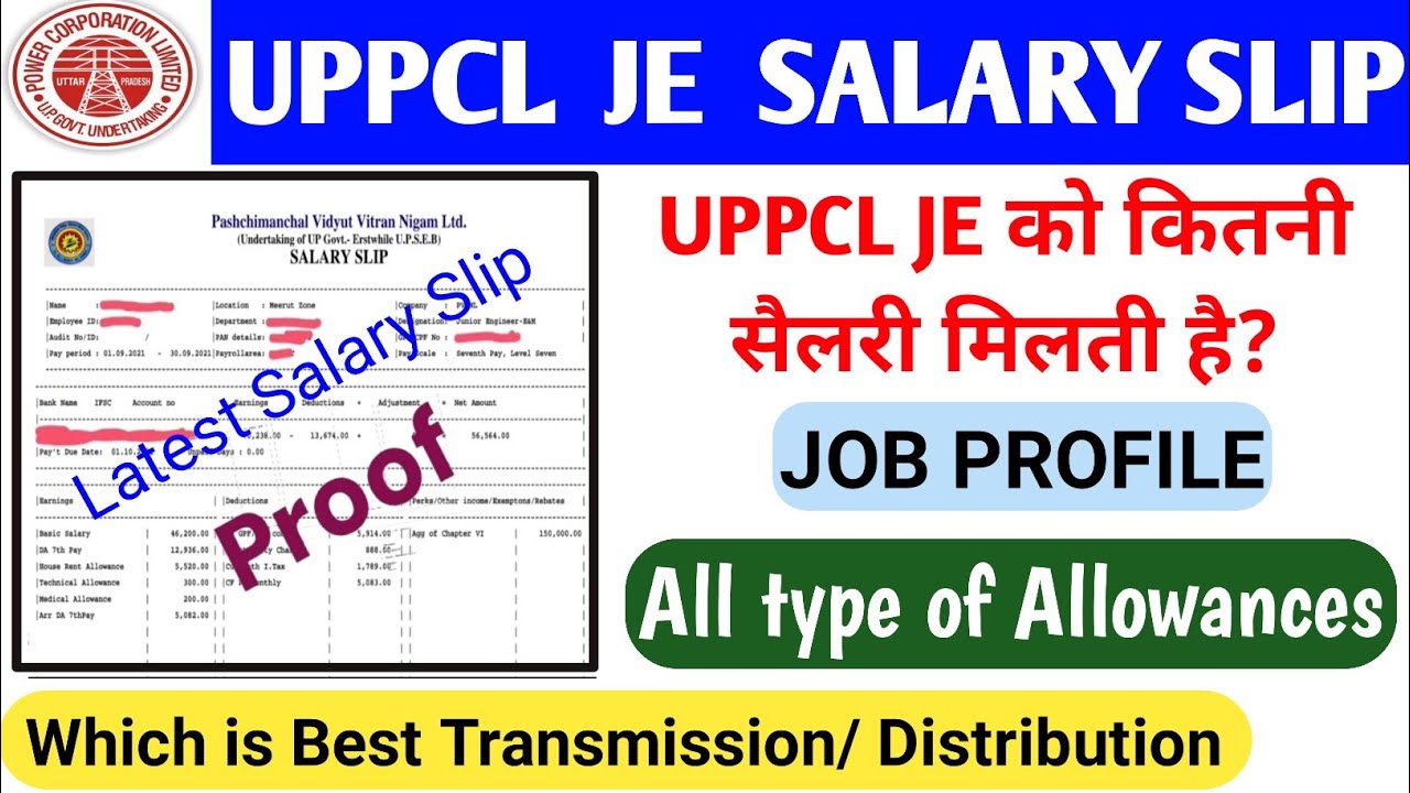 UPPCL JE SALARY SLIP 2025| uppcl je salary after 7th pay commission| uppcl je salary and promotion