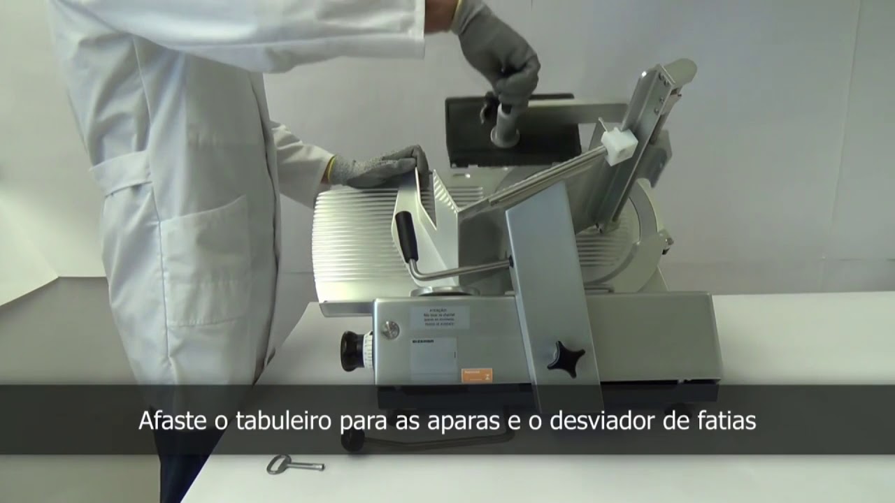 Bizerba - Fatiador GSP HD - Tutorial para preparar a máquina para afiação de lâmina - Alcalá