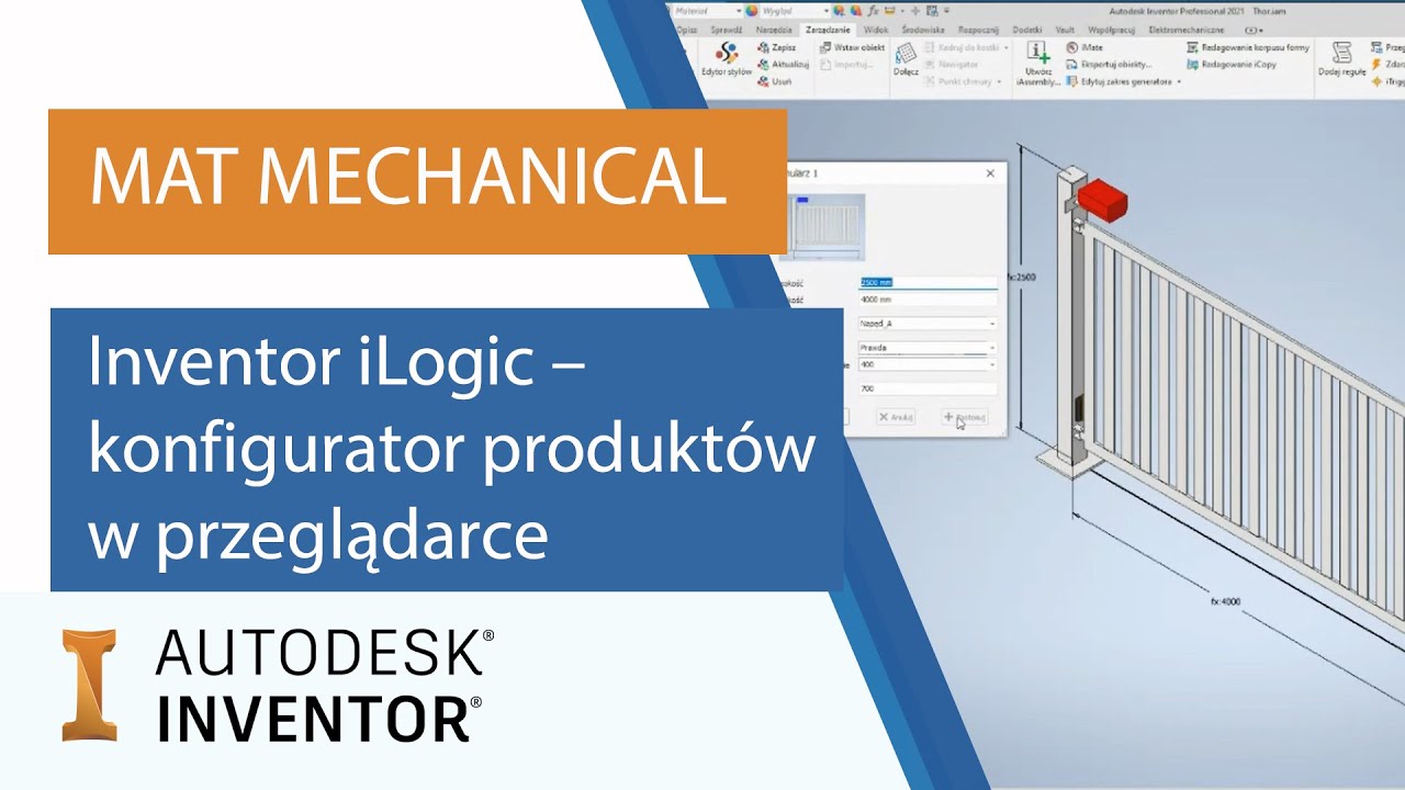 Inventor iLogic – konfigurator produktów w przeglądarce | MAT Mechanical