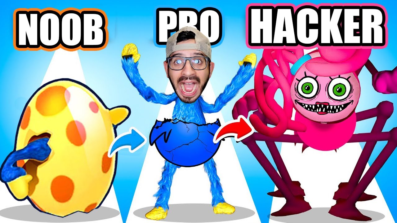 NOOB VS PRO VS HACKER en Monster Egg | Mutantes de Poppy Playtime 2 | Juegos Luky