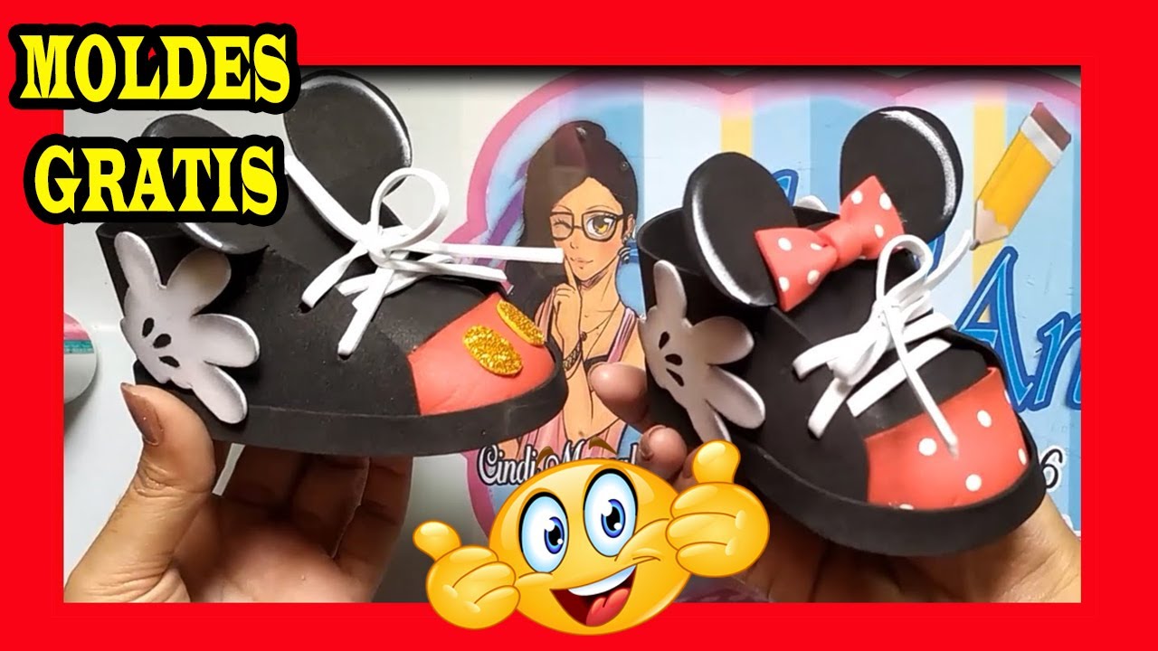 😍   Como hacer ZAPATITOS de MICKEY Y MINNIE en FOAMI BABY SHOWER♥️♥️