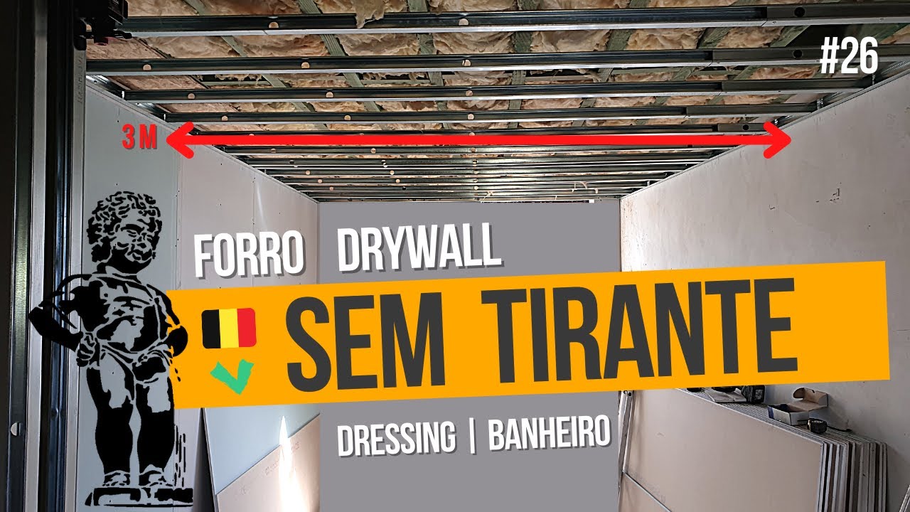 Forro drywall com montantes ( AUTO-PORTANTE) | Estrutura do dressing e banheiro #26