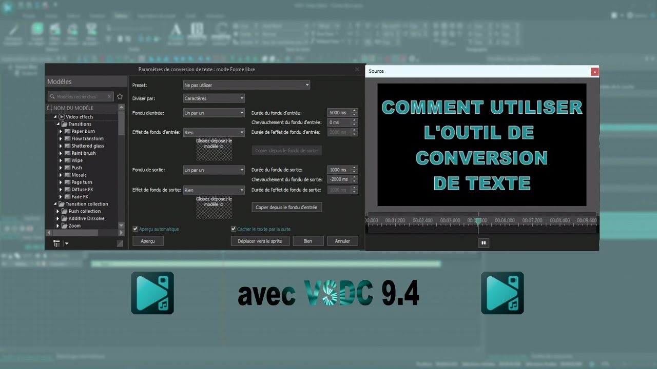 📃VSDC - Utilisation de l'outil de conversion de texte📃