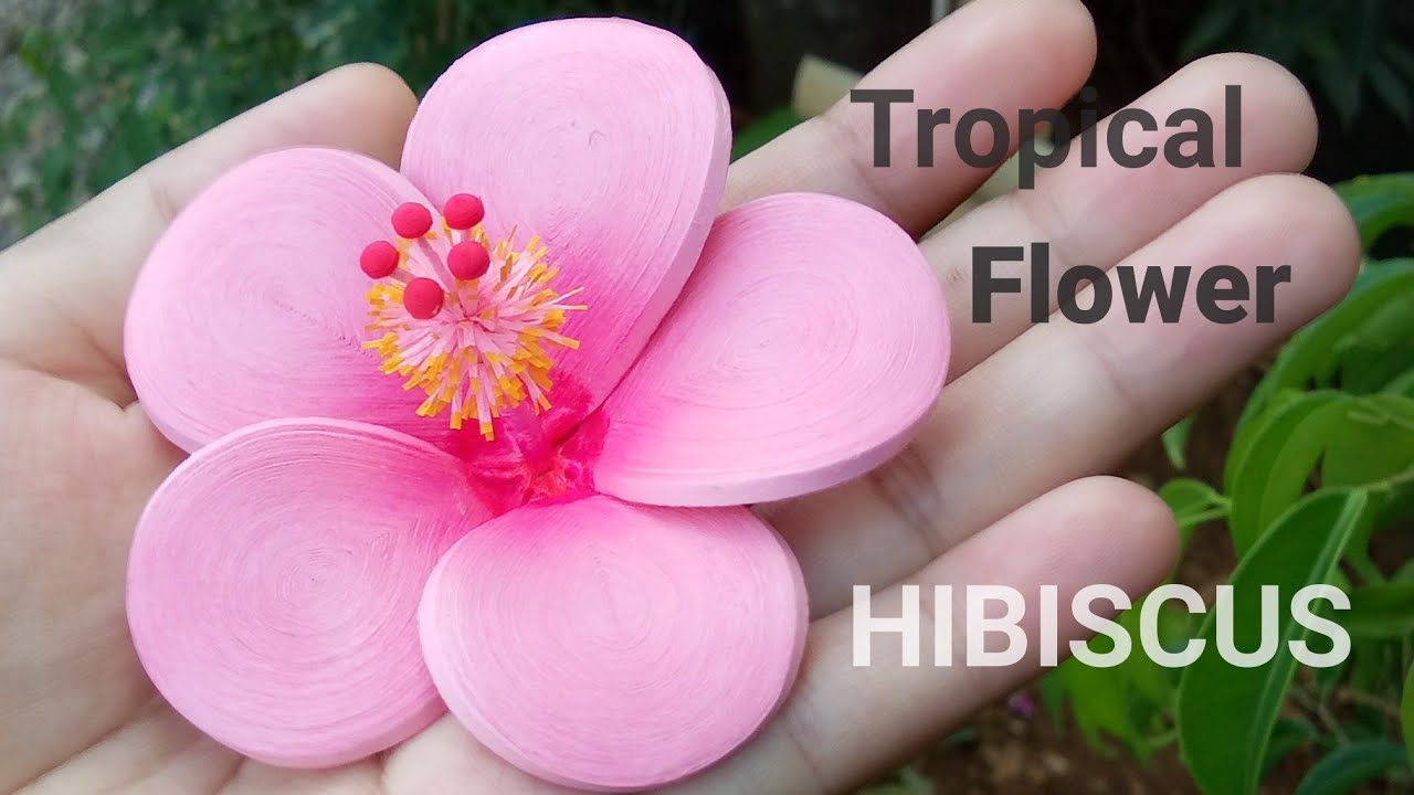 How To Make Paper Quilling Flower(Hibiscus) [Paper Flower [Paper Quilling [Tutorial Kembang Sepatu