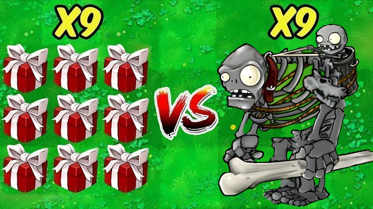 PVZ 1 Hybrid Challenge - 9 Red Plants Box VS 9 Skeleton Gargantuar - Who Will Win?