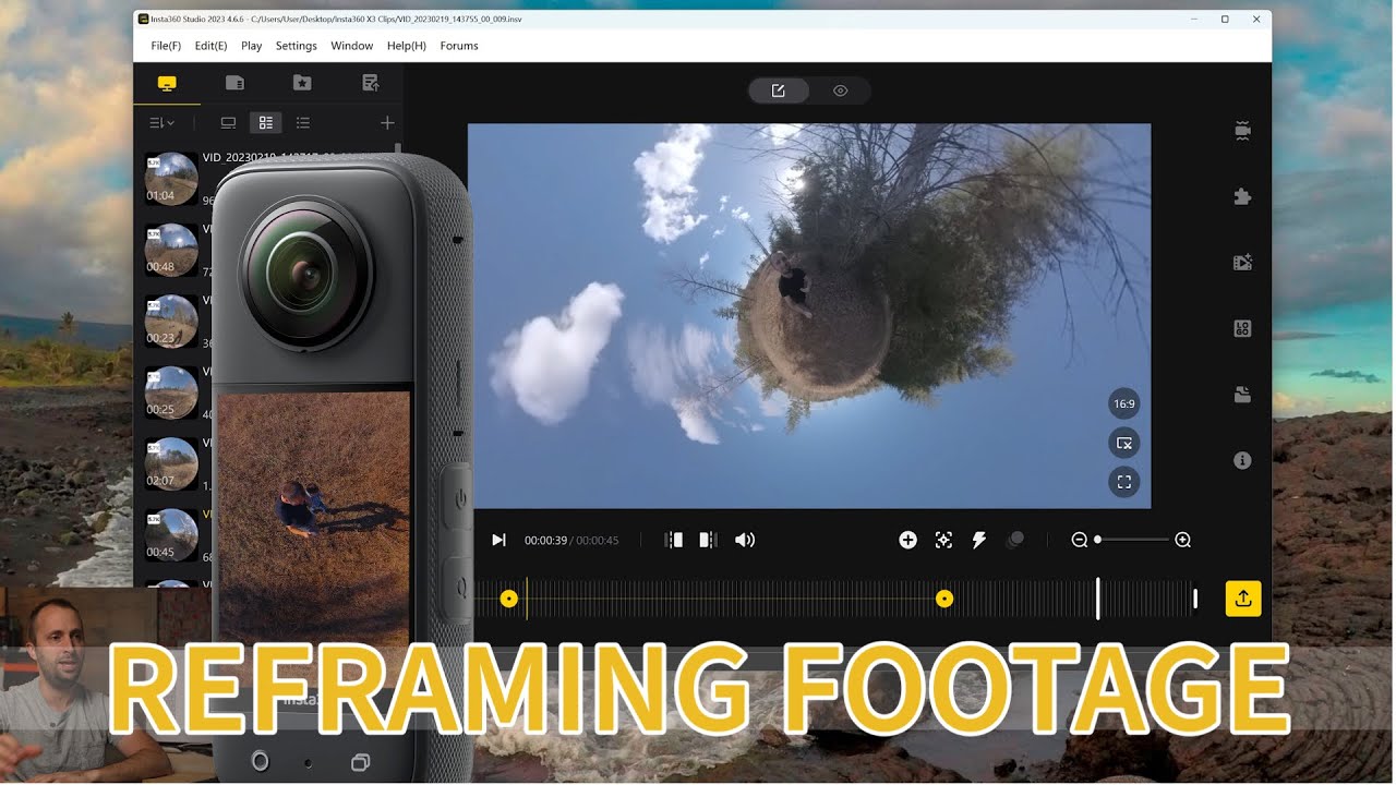 How to REFRAME Insta360 X3 FOOTAGE with Insta360 Studio 2023