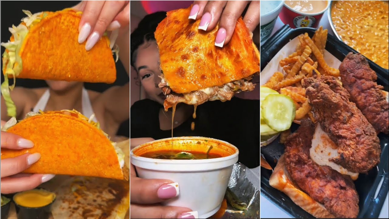 ASMR Eating  TikTok Compilation 🍔🌯| Satisfying Crunch & Slurps 🌮🎧