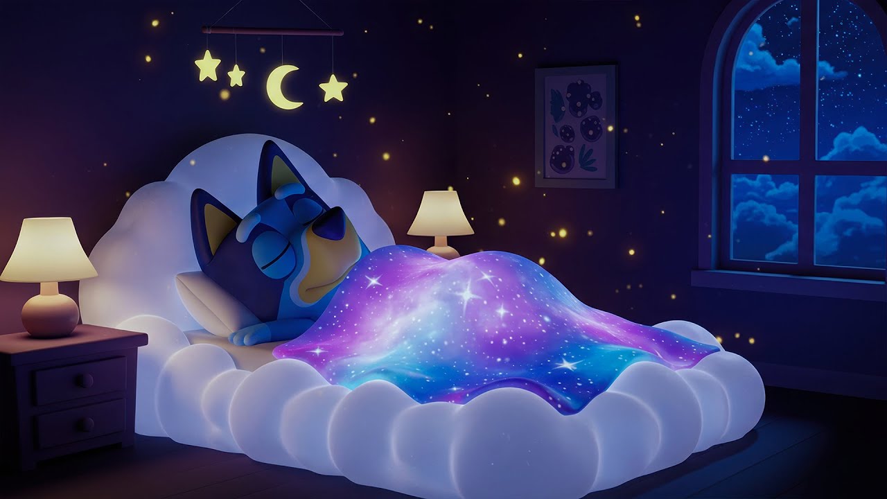 Расслабьтесь с Bluey: умиротворяющие звуки фортепиано и сверчков для глубокого сна, снятия стресс...