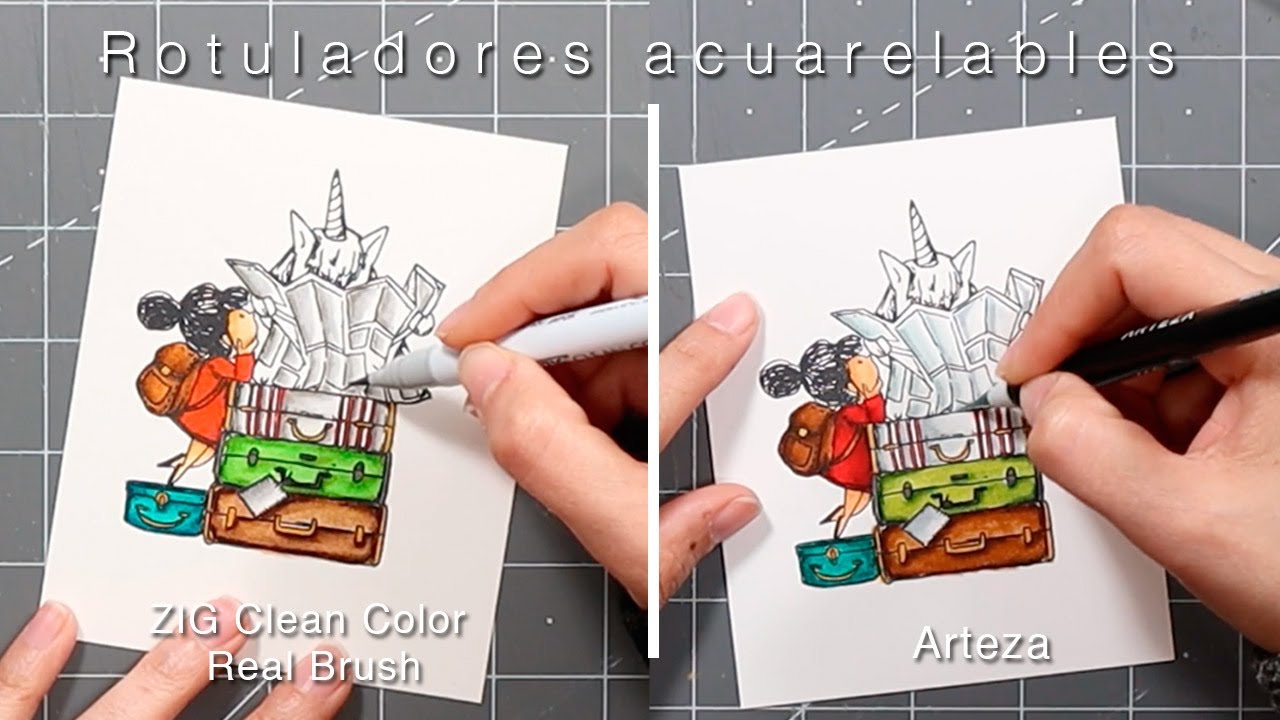 COMPARATIVA // Probando rotuladores acuarelables  👉🏼Zig Clean Color Real Brush 🆚 Arteza👈🏼