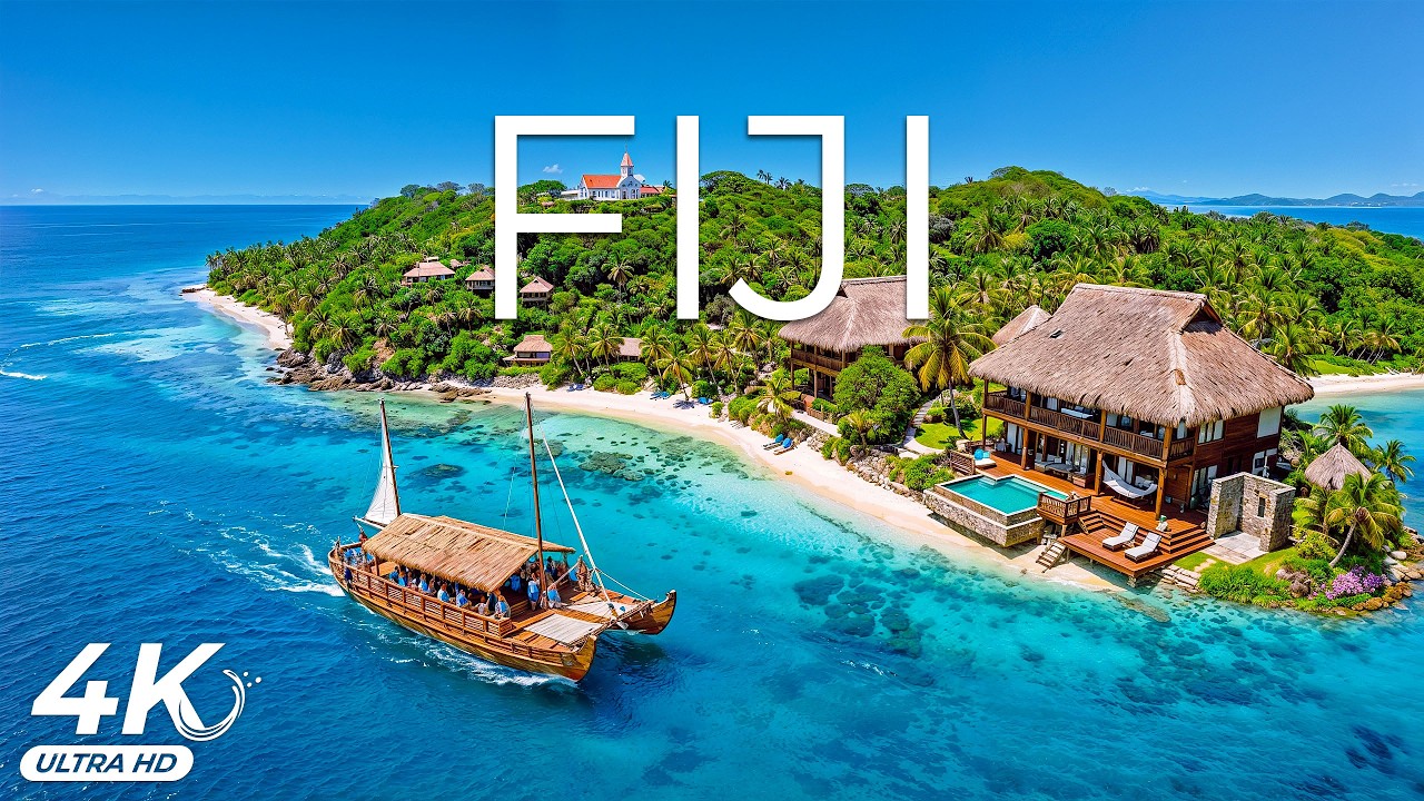 Fiji 4K UHD   Emerald Islands, Coral Reefs and Golden Light Across Endless Pacific Waters Beyond