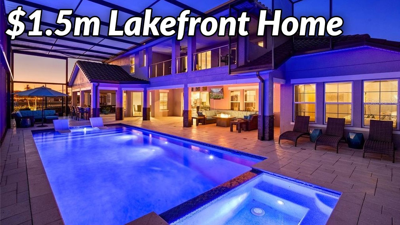 Inside a $1.5M Lakefront Luxury Mansion in Kissimmee, FL | Private Dock + Resort Pool