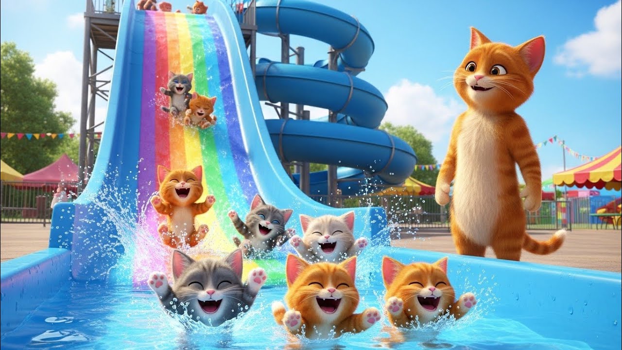 A Magical Fair Day with an Orange Cat Mama and Her Five Kittens 🐱🎡✨