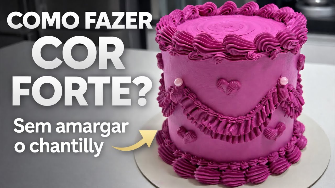 O segredo da cor forte no chantilly (sem amargar)
