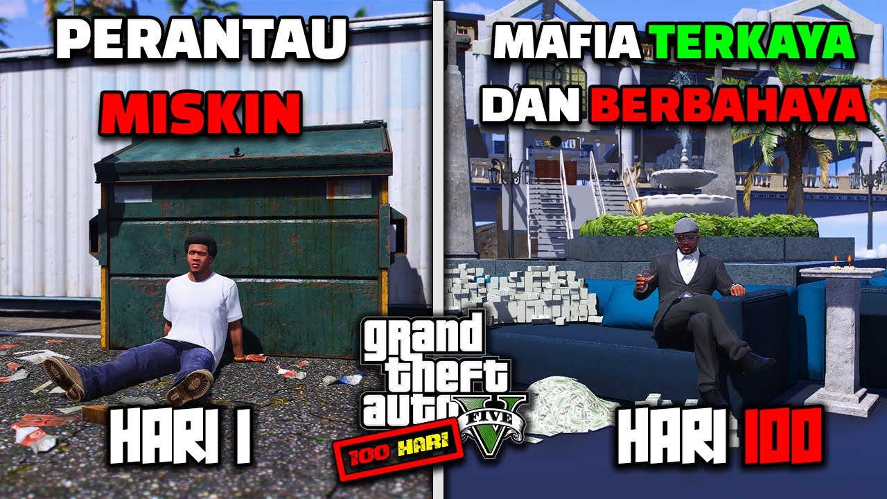 100 HARI DI GTA 5 DARI MISKIN SAMPAI MENJADI MAFIA PALING BERBAHAYA
