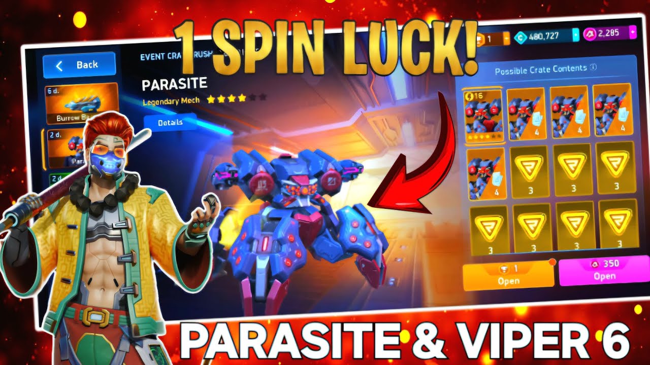 ONE SPIN LUCK !? 😱 PARASITE & VIPER 6 | MECH ARENA | TRYING MY LUCK 🫣