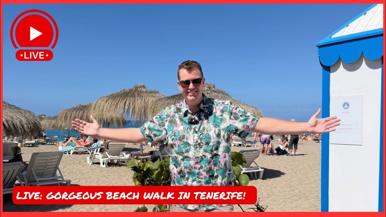 🔴 LIVE Tenerife Beach Walk ☀️ Los Cristianos to Las Americas- incredible weather! 🇪🇸