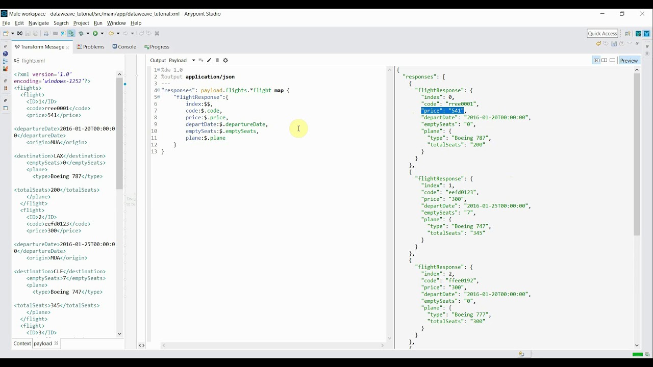 Data Weave Transformation Language in Mule Part III | Transformation of XMl input data using DWL