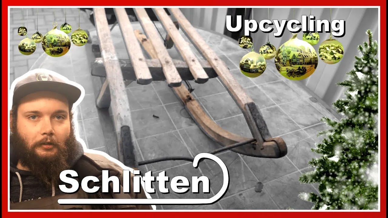 Wie ich einen alten Holzschlitten in eine modere Weihnachtsdekoration verwandelt habe