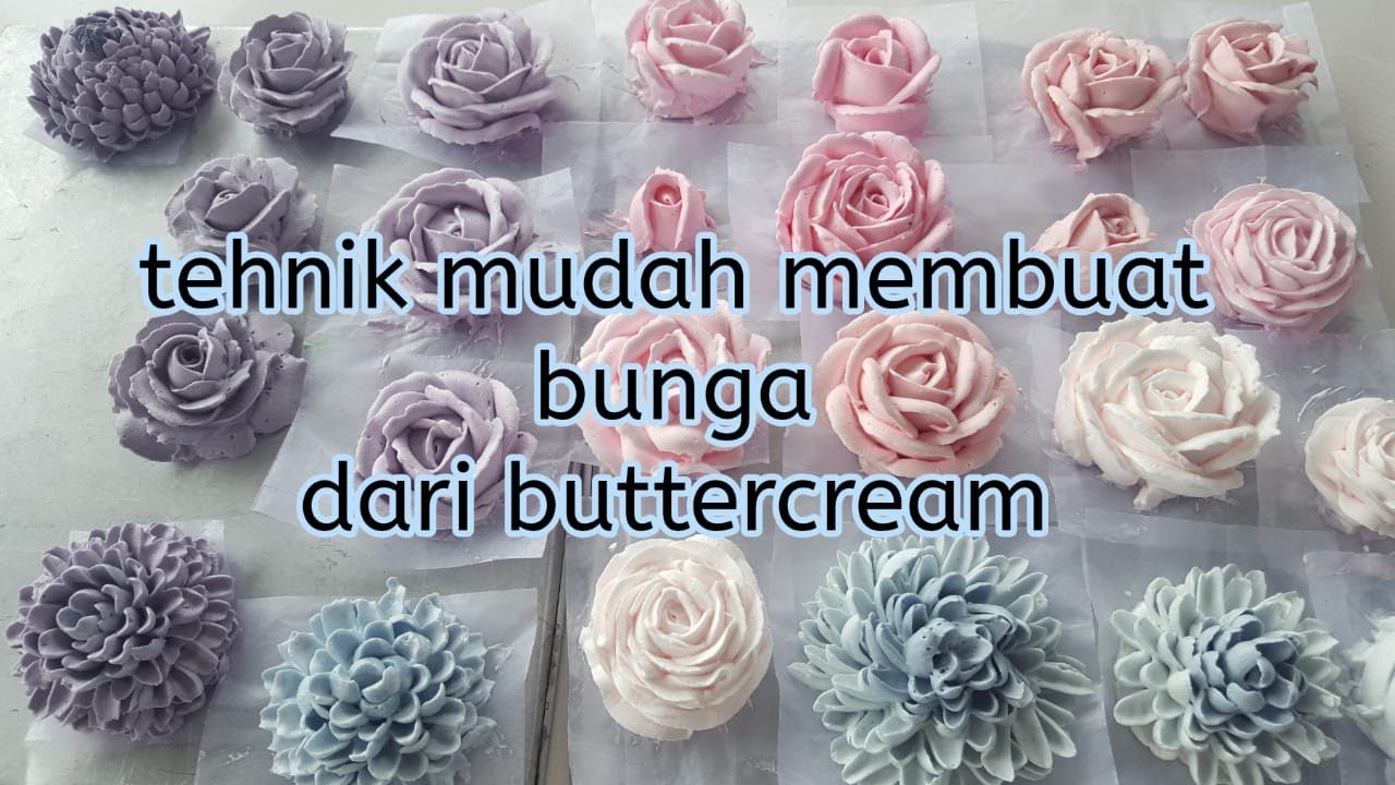 CARA MUDAH MEMBUAT BUNGA MAWAR DARI BUTTERCREAM #bungabuttercream #lennyshomemade