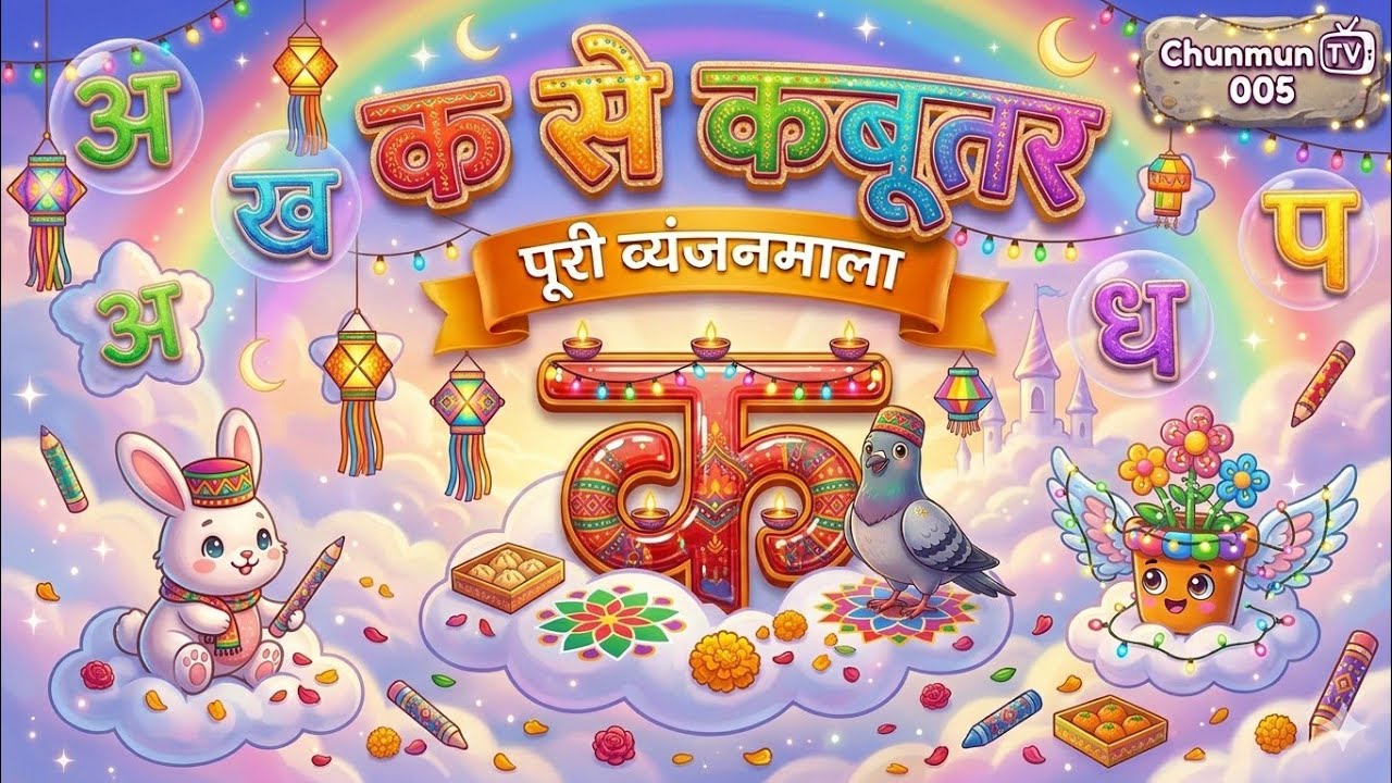 क से कबूतर | ख से खरगोश | हिंदी स्वर व्यंजन माला | Hindi Varnamala for Kids