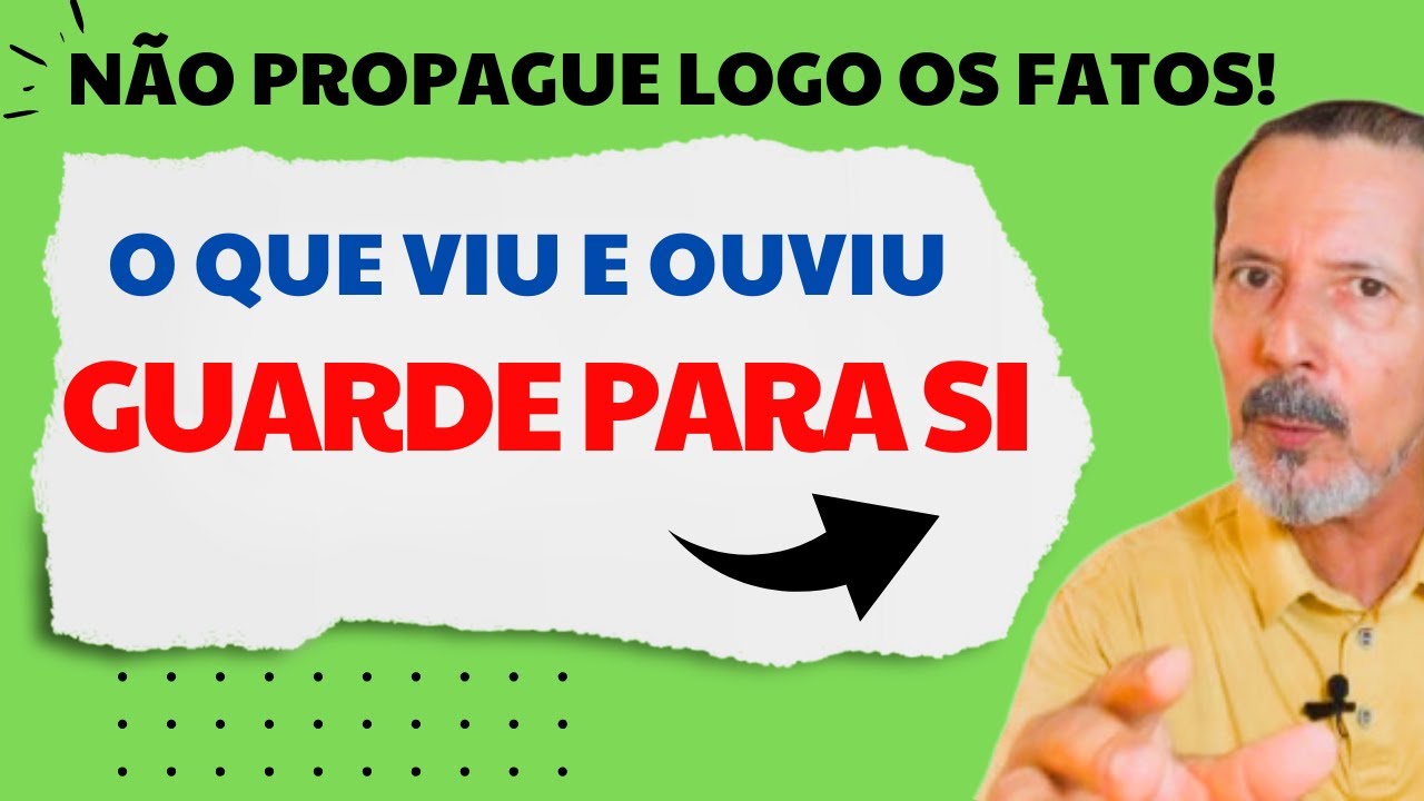 RECONHCENDO O TEMPO DE DEUS - GUARDAR PARA SI O QUE OUVE E VÊ, TRAZ BONS RESULTADOS: Abdias Campos