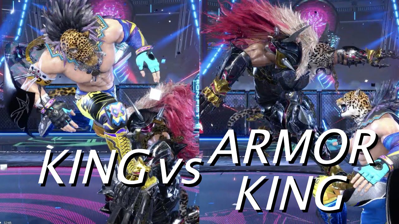 Tekken 8 King vs Armor King Pro wrestling skills comparison / 鉄拳8 キングとアーマーキングのプロレスリング 技モーション比較