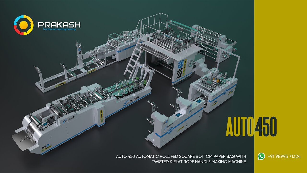 Prakash Machineries' Auto 450 All Servo Paper Bag Making Machine