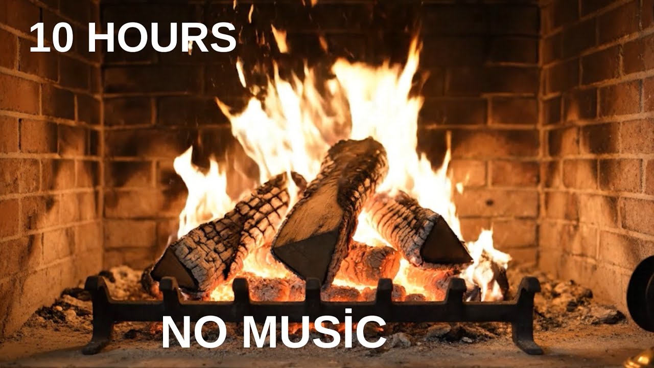 Fireplace Sounds 10 Hours 🔥 Crackling Fire for Sleep (No Music)