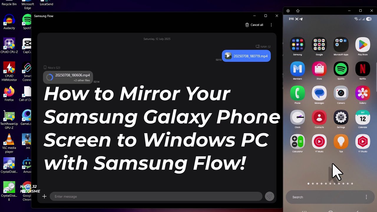 How to Mirror Your Samsung Galaxy Phone Screen to PC using Samsung Flow!