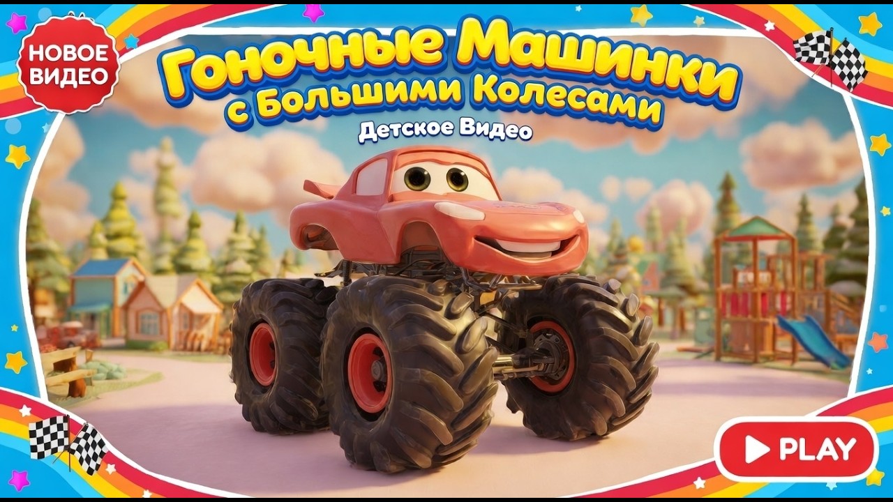 Большие колеса. Играть в гонки. Игры гонки на машинах. Весёлые трассы и смелые герои.
