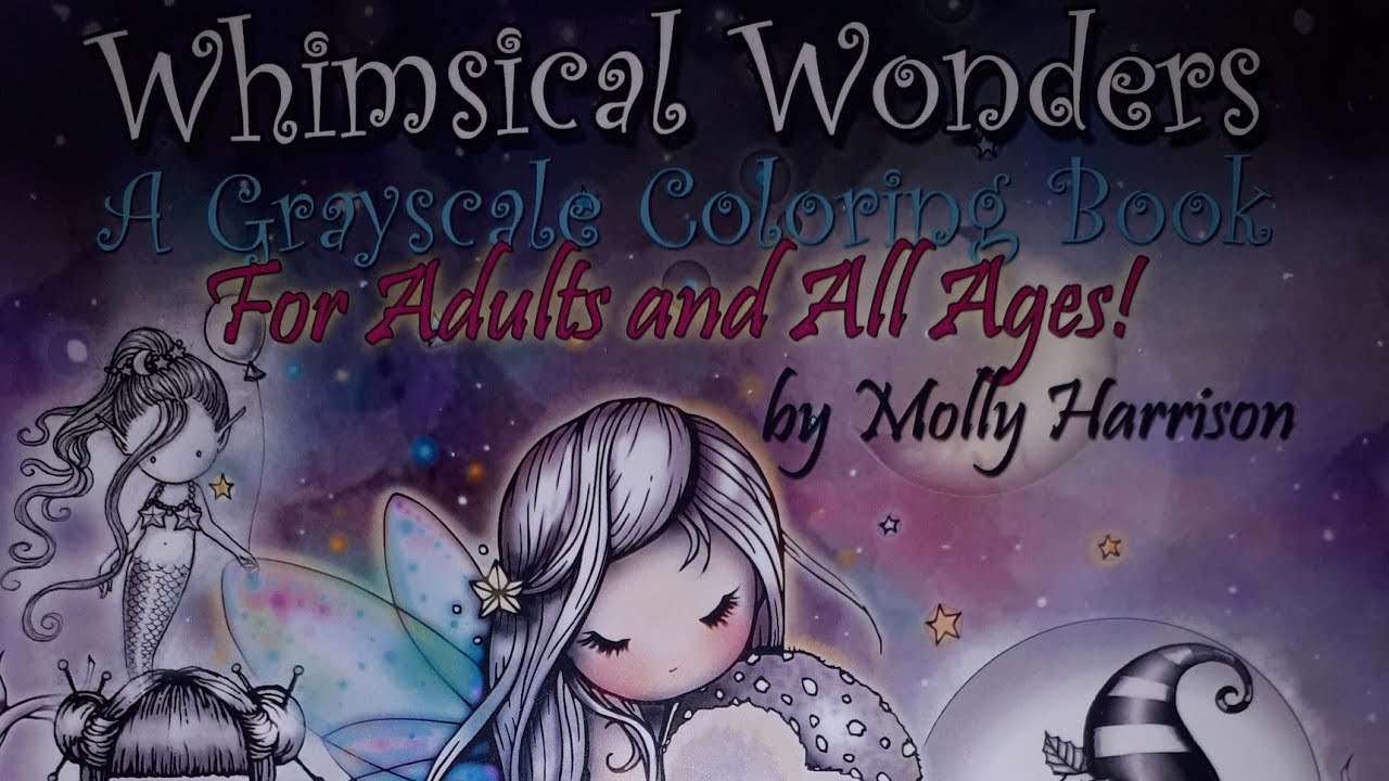 Présentation livre de coloriage: Whimsical wonders grayscale
