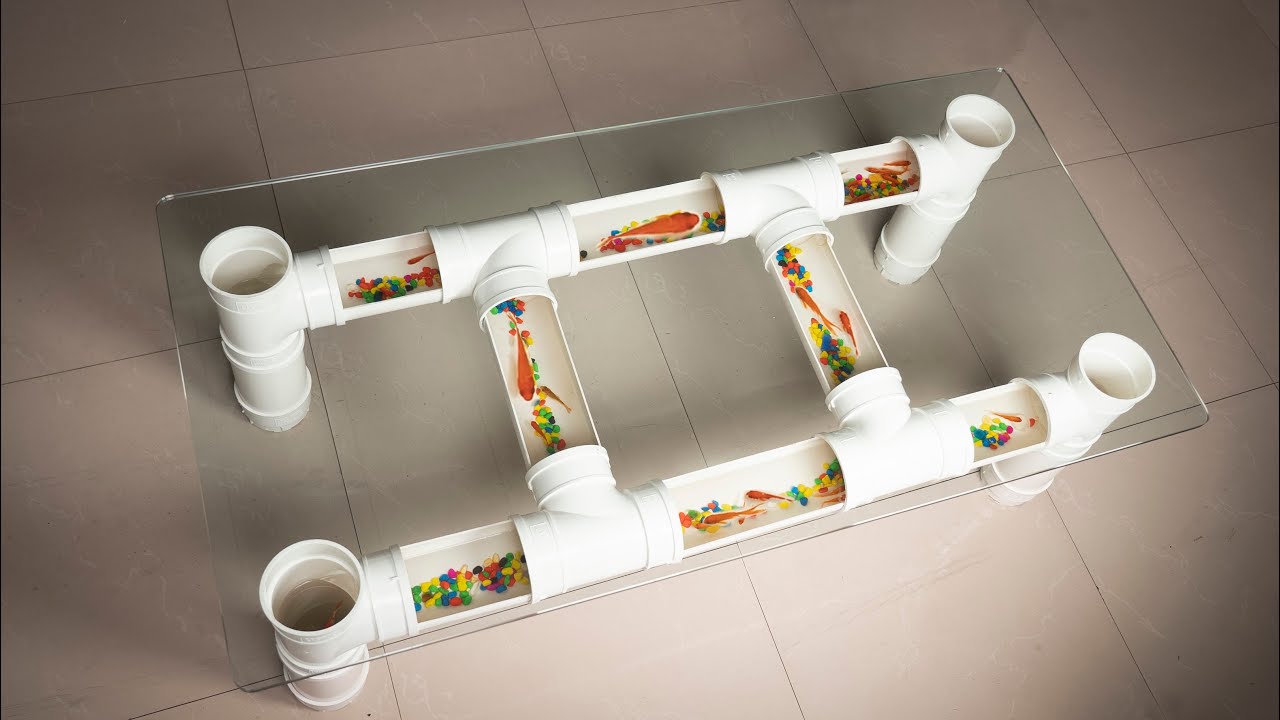 How to make coffee table aquarium out of pvc pipe