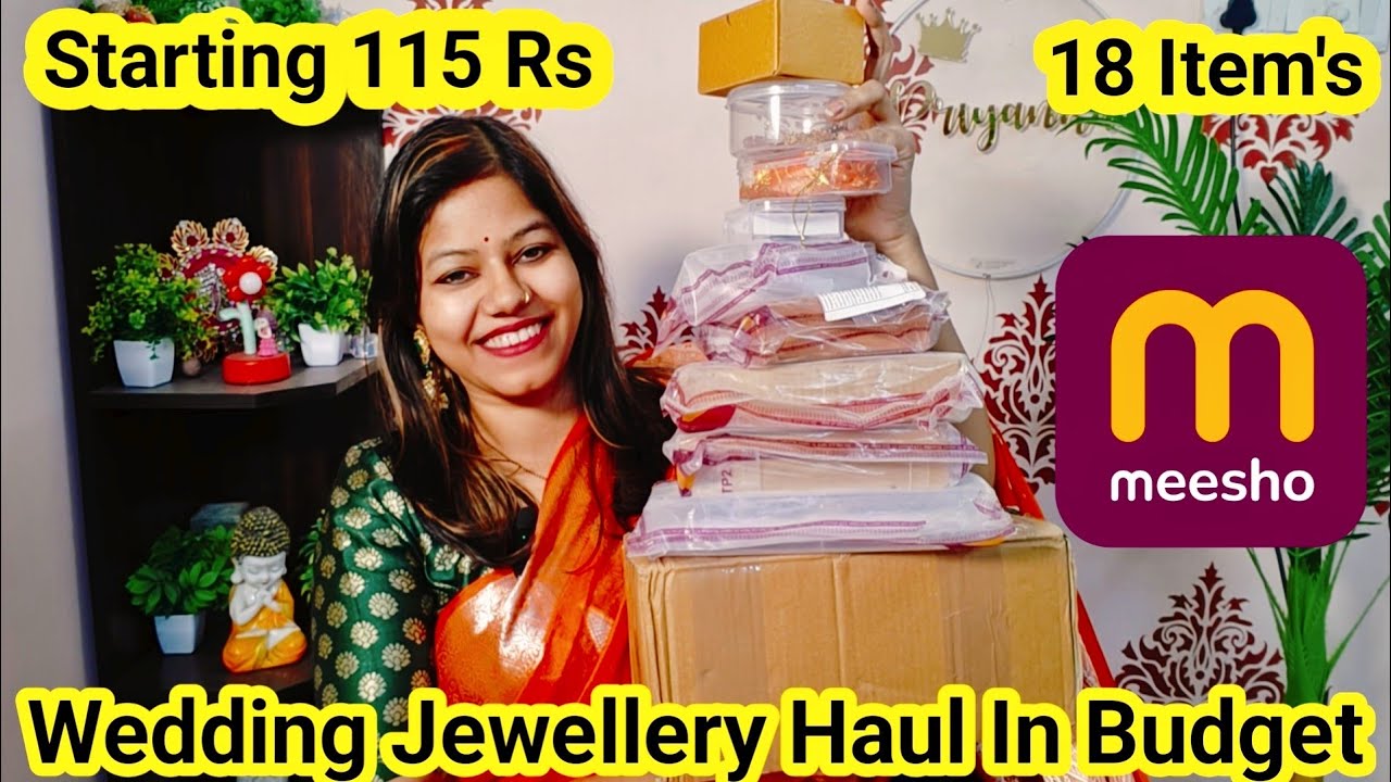 Meesho Jewellery Haul, 1 Gram Gold Traditional Jewellery, Mangalsutra, Earrings, Choker,Bangles,Ring