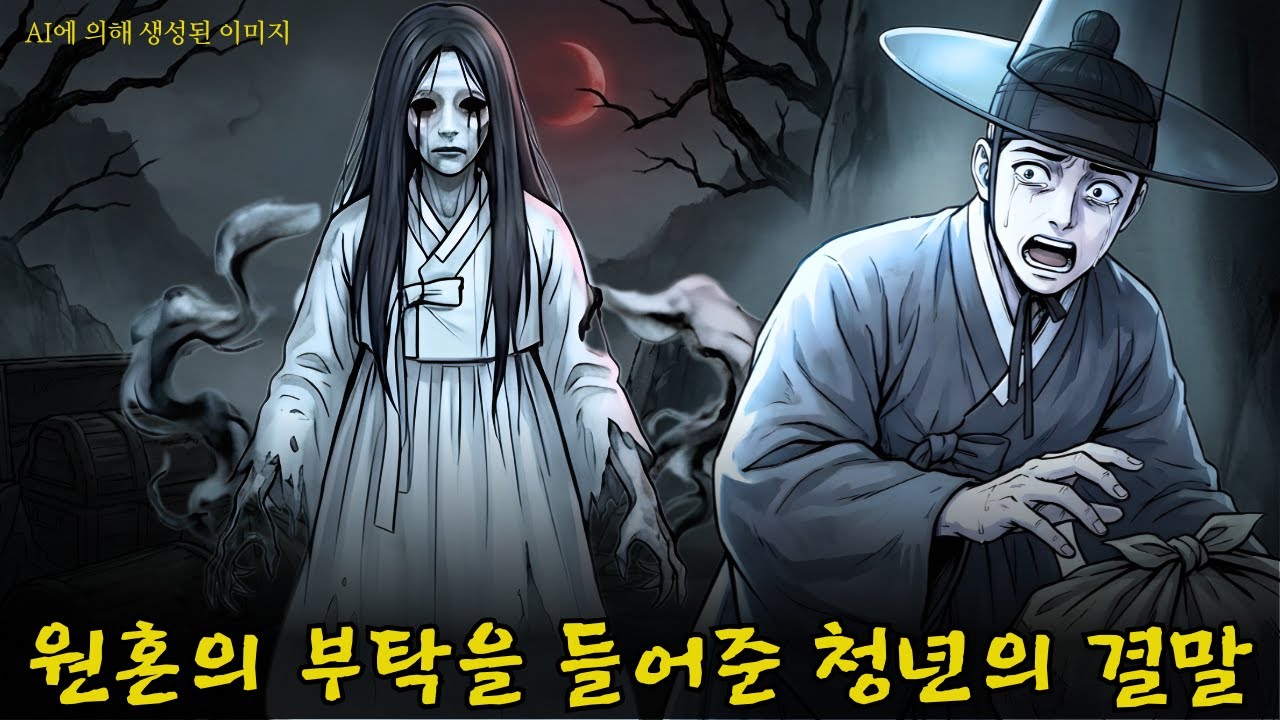 (| 무섭지 않은 공포 실화 |야담 |민담 ) 밤길에서 짐을 들어준 청년, 그녀의 정체는 억울한 원혼이었다 | 한국 민담 괴담  |야담 |민담 |조선시대 |잠들기 전 이야기