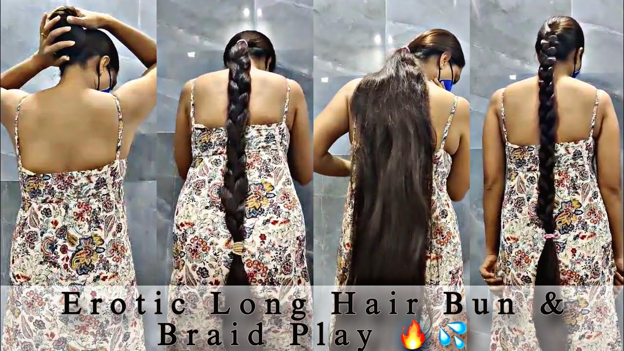 Erotic Hair Play with My Knee-Length Hair | Teasing Ponytail & Tight Braid for Hair Lovers
