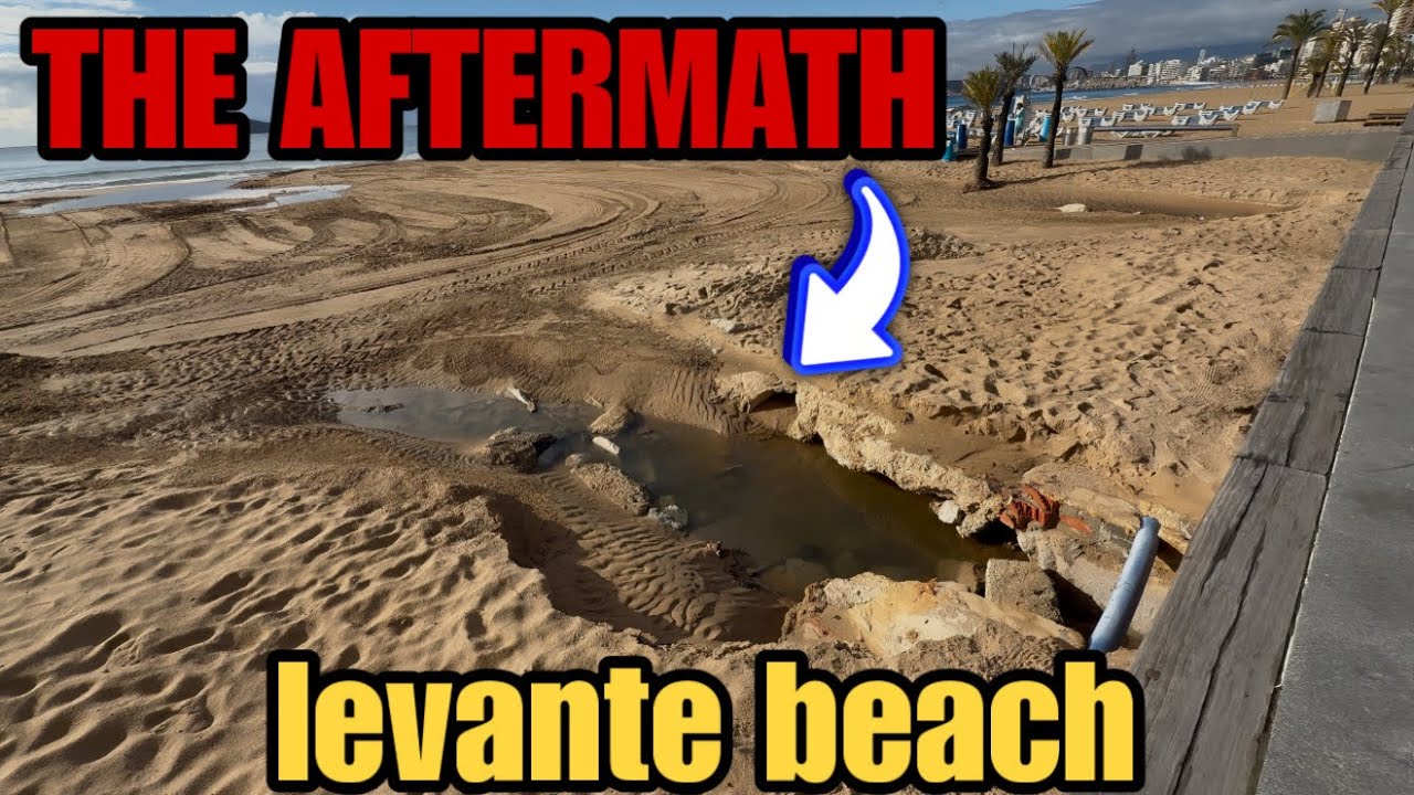 Пляж Леванте в Бенидорме &mdash; последствия ливня! ☀️🏖️