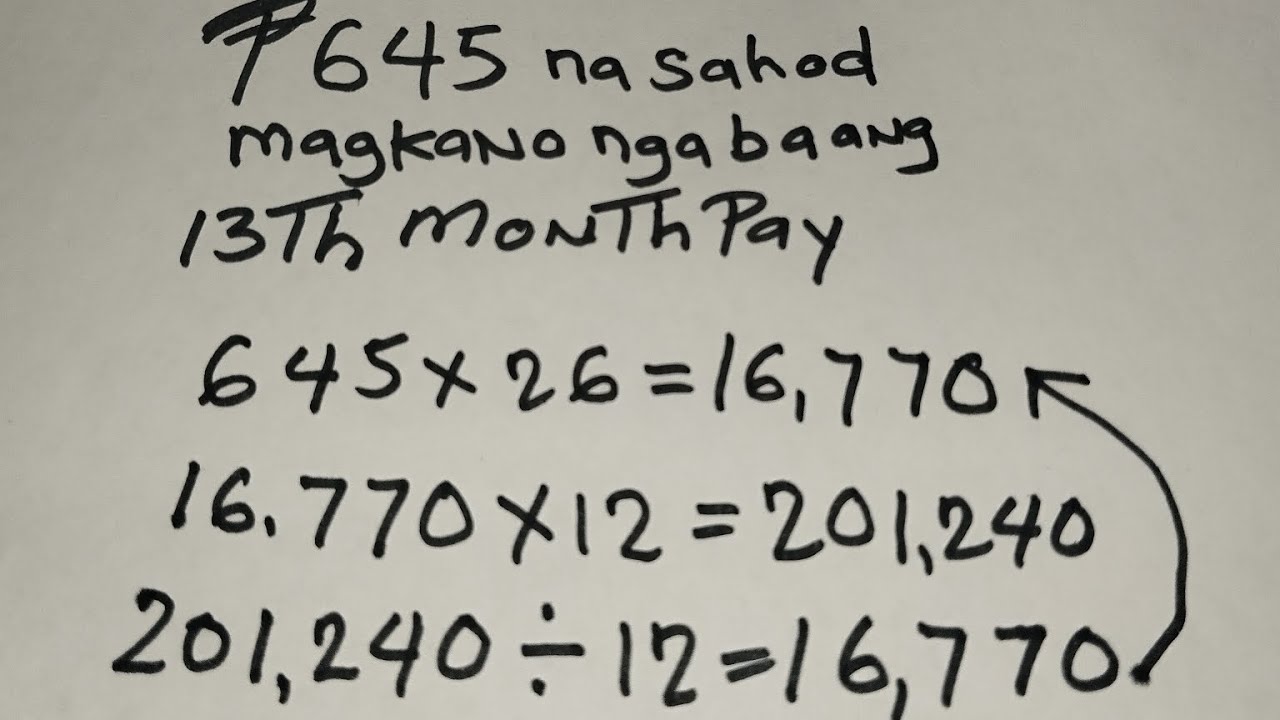 645 na sahod magkano ang 13th month pay