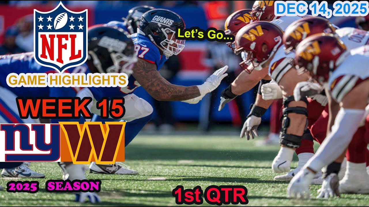 Обзор первого квартала матча 15-й недели НФЛ между командами New York Giants и Washington Command...
