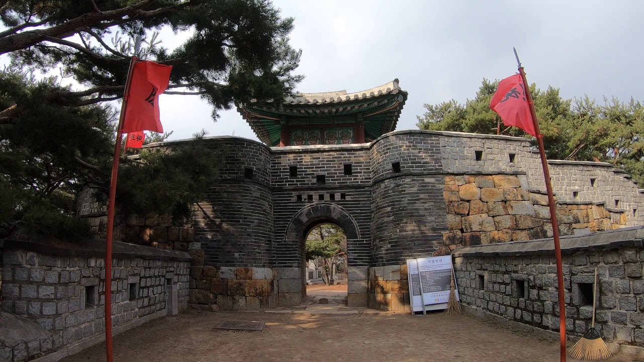 【4k】수원 화성 Walking Hwaseong Fortress from Paldal Park to Paldalmun Gate, Suwon Korea
