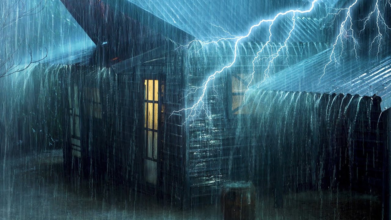 3 Hours of Thunderstorm, Heavy Rain & Strong Winds on Metal Roof to Calm Your Mind for Sleep