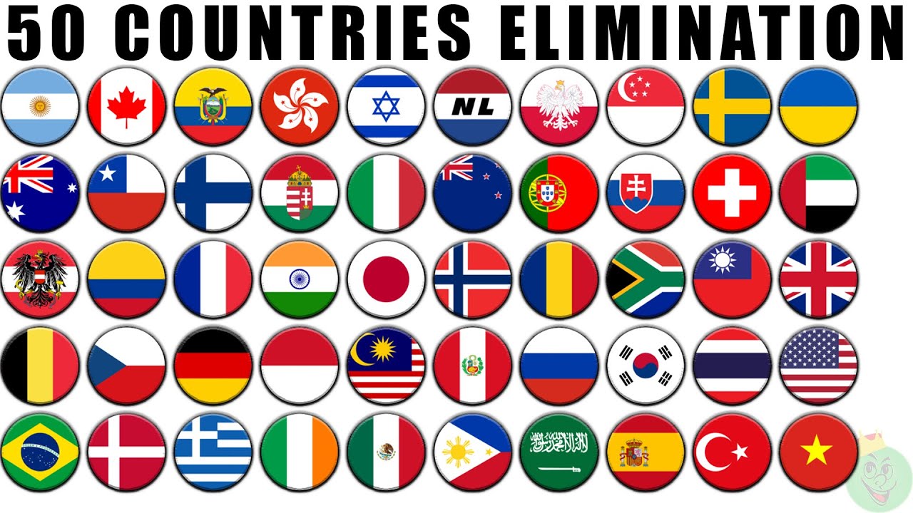 50 Countries Elimination Marble Race in Algodoo #27 \ Marble Race King