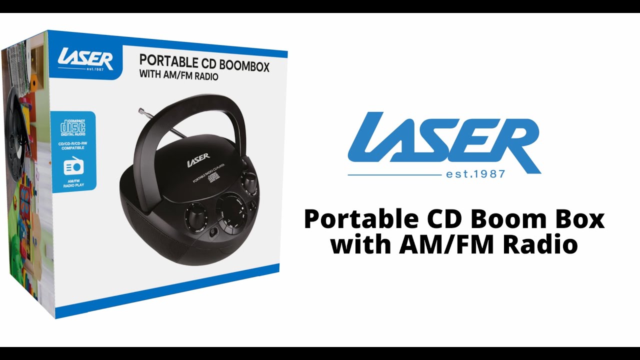 Laser CD Boombox with AM FM Radio | Classic Sound Meets Modern Portability