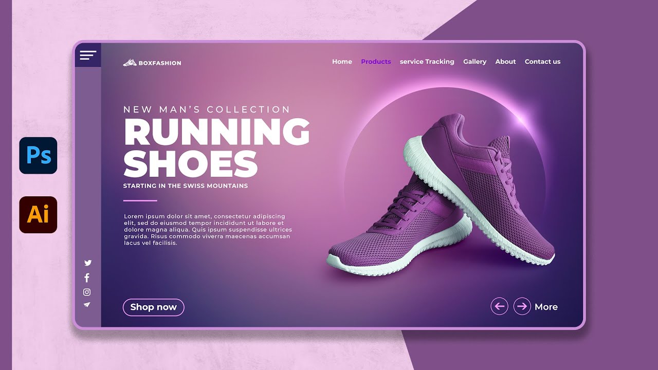 Website UI Design in Photoshop | UI Design Tutorial