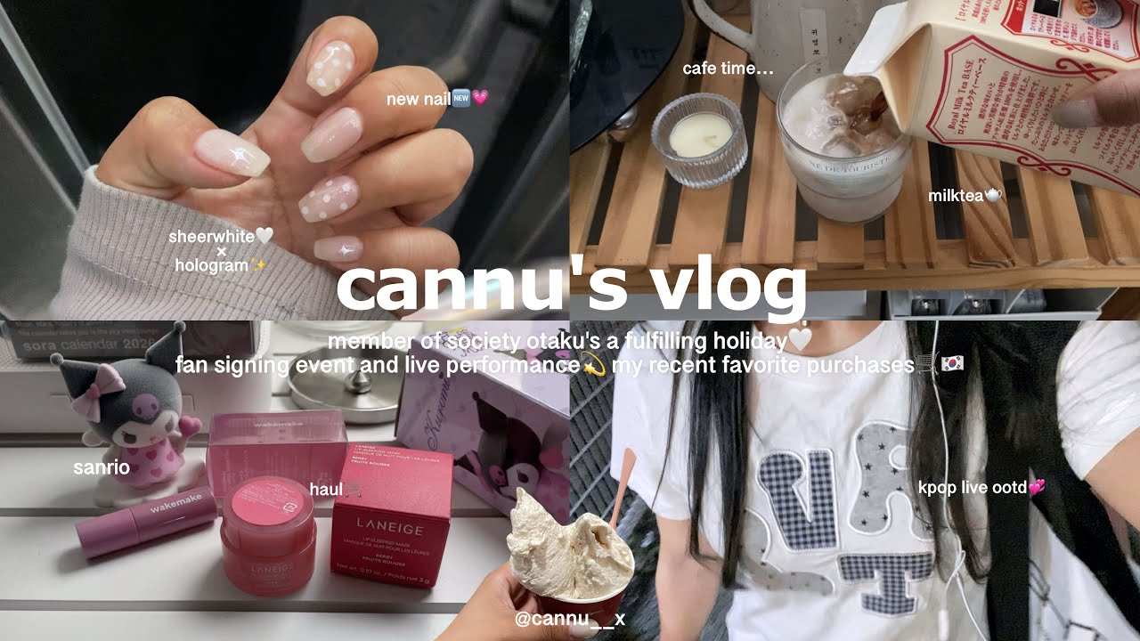 VLOG🥣💫 推しのライブとサイン会に行く社会人オタクの休日🇰🇷 横浜カフェ☕️ new nail🆕✨ haul🛒 sanrio ガチャガチャ (sub)