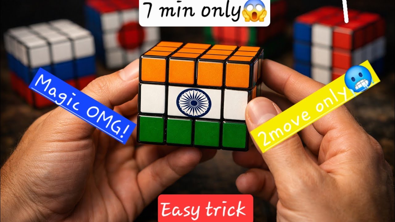 Top 7 countries flag made in rubix's cube😱! Easy in just 7 minutes