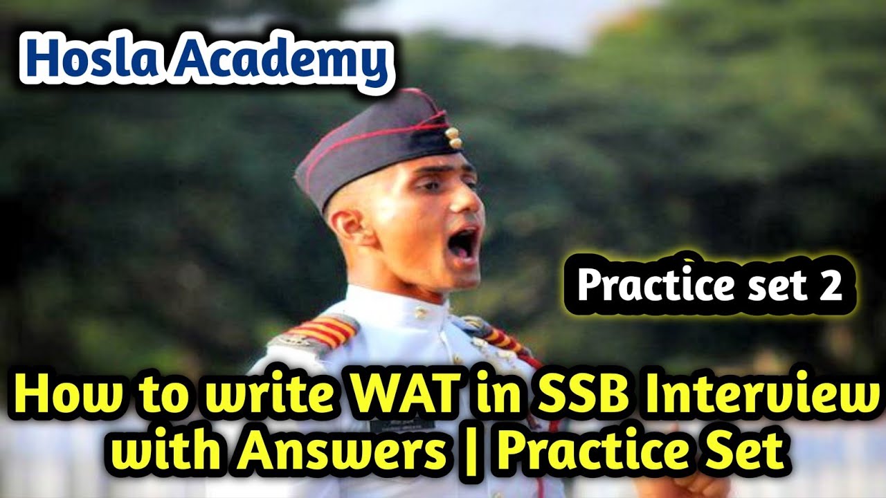 How to write WAT in SSB Interview with Answers | Hosla Academy