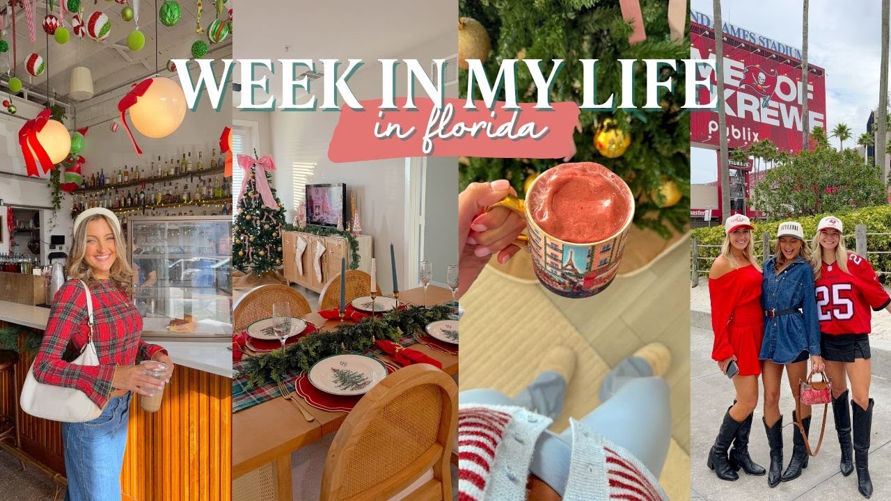 FLORIDA WEEK IN MY LIFE ❤️🎄 holiday parties, festive cocktails, girls nights & tampa bucks game